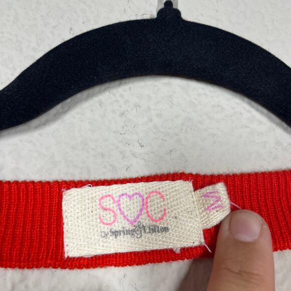 SC by Spring & Clifton Medium Cut Out Back Dolman Sleeves Top Red Cotton V Neck - Picture 6 of 8